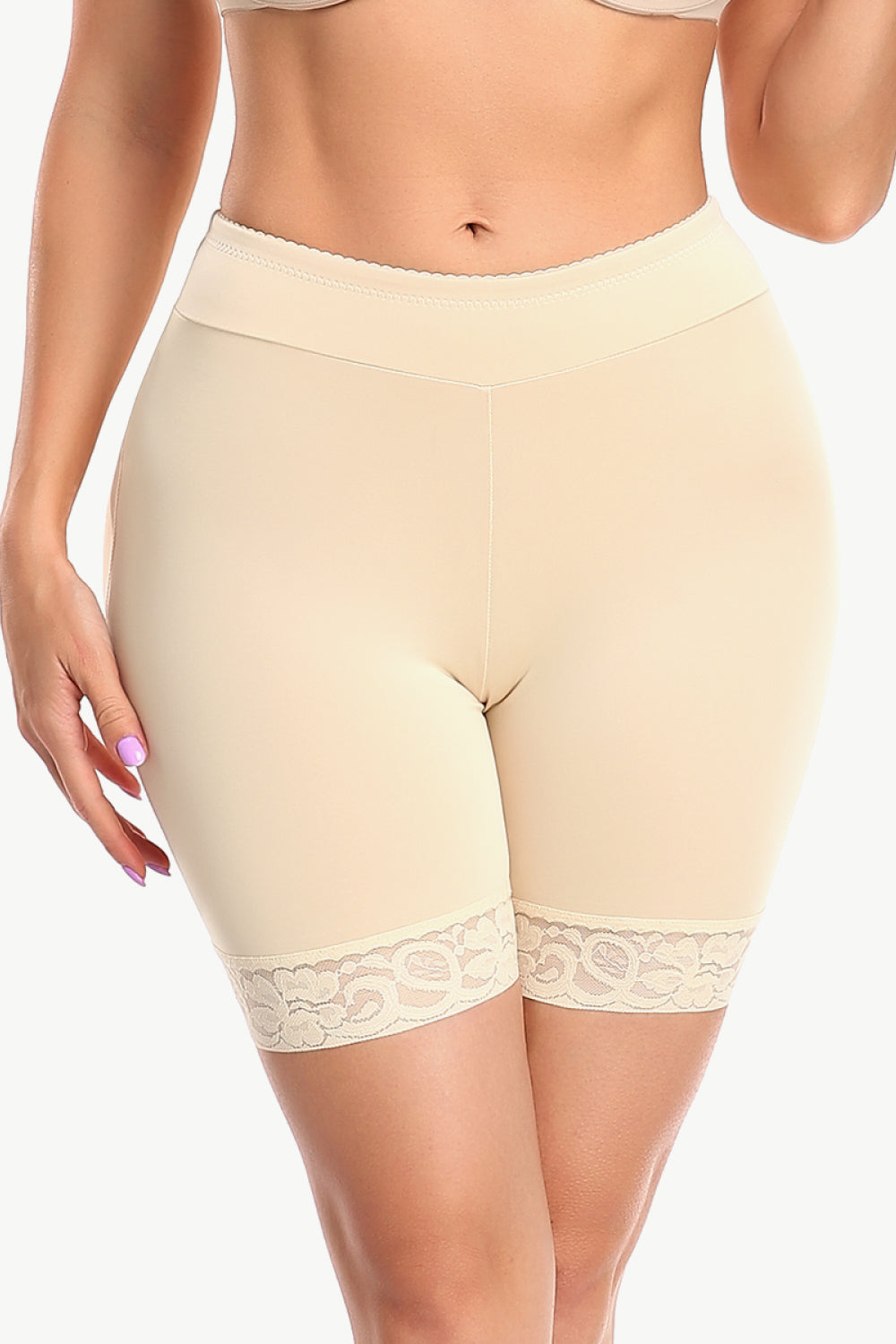 Lace Trim Lifting Pull-On Shaping Shorts (S-6XL)