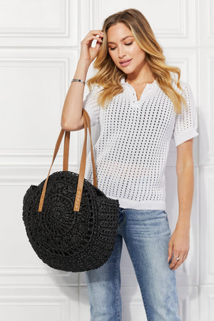 Black C'est La Vie Crochet Handbag