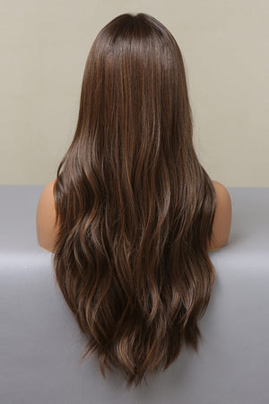 13*2" Brown Balayage Lace Front Synthetic Long Wave Wig 26" 150% Density