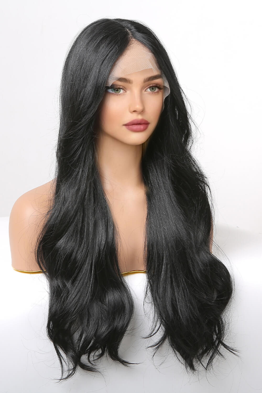 Black 13*2" Lace Front Wigs Synthetic Long Wavy 24" 150% Density
