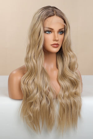 13*2" Light Brown/Blonde Ombre Lace Front Synthetic Long Wave Wig 26'' 150% Density