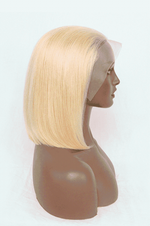 Blonde #613 12" 160g Lace Front Wigs Human Hair 150% Density