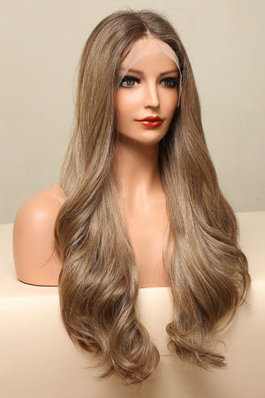 13*2" Golden Brown Lace Front Synthetic Long Wave Wig 26" 150% Density