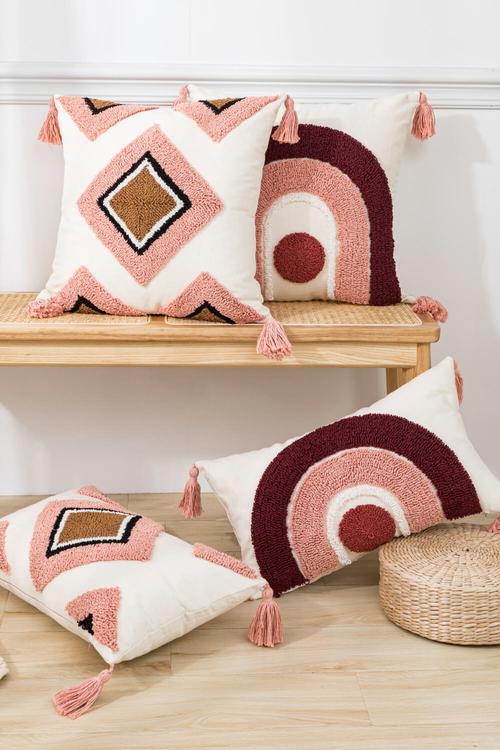 Geometric Graphic Tassel Pillow Cover (4 Styles)