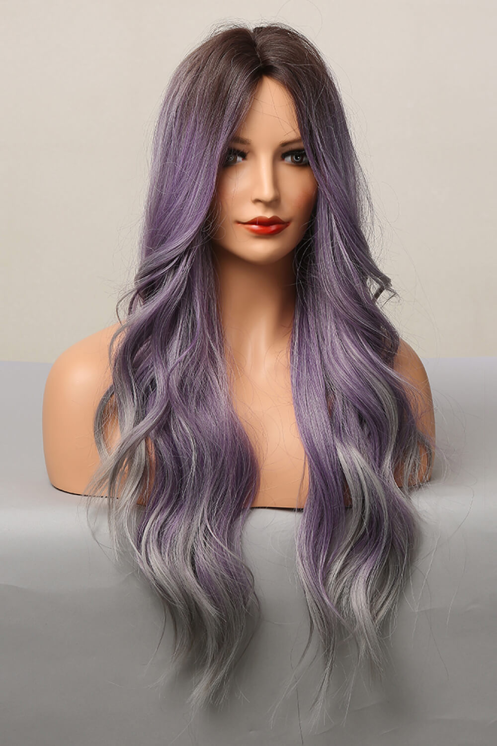 Purple Elegant Wave Full Machine Synthetic Wigs 26''