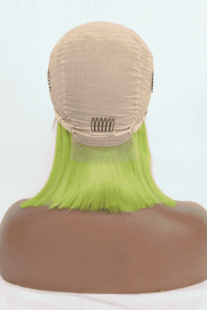 Lime 12" 140g Lace Front Wigs Human Hair in Lime 150% Density