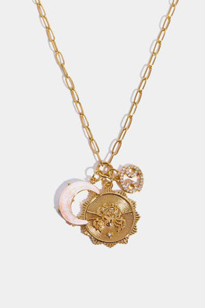 Horoscope Constellation + Moon Pendant Copper Necklace