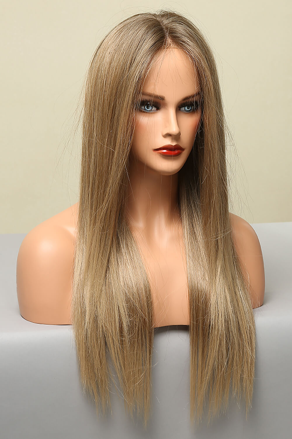 Brown/Blonde Balayage 13*2" Long Straight Lace Front Synthetic Wigs 26" - 150% Density
