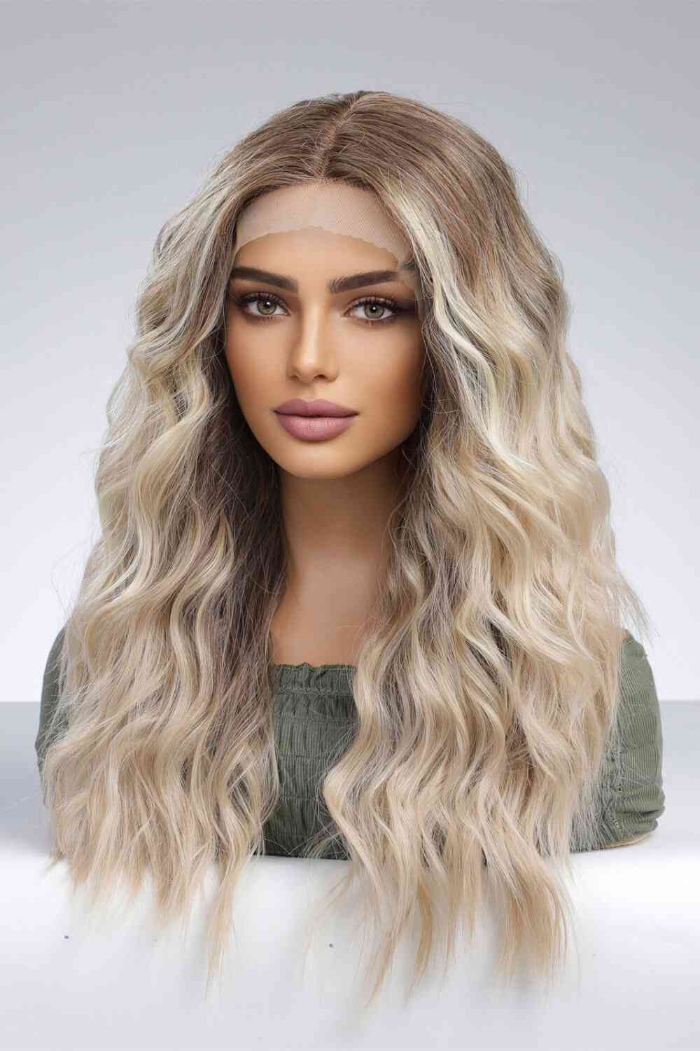 Light Brown/Blonde Ombre 13*2" Lace Front Wigs Synthetic Long Wave 24'' 150% Density