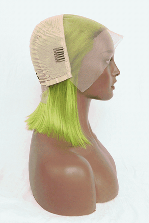 Lime 12" 140g Lace Front Wigs Human Hair in Lime 150% Density