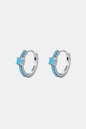 925 Sterling Silver Artificial Turquoise Earrings