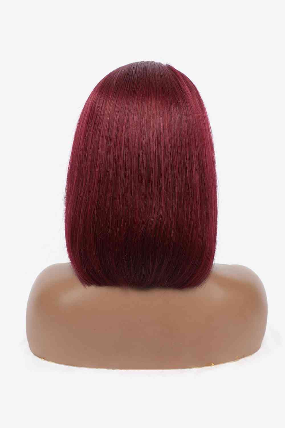 Wine 12" 155g Lace Front Wigs Human Hair 150% Density