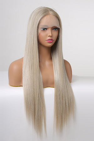 13*2" Blonde/Ash Brown Lace Front Synthetic Long Straight Wig 27" 150% Density