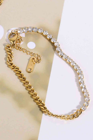 18K gold-plated Zircon Stainless Steel Bracelet
